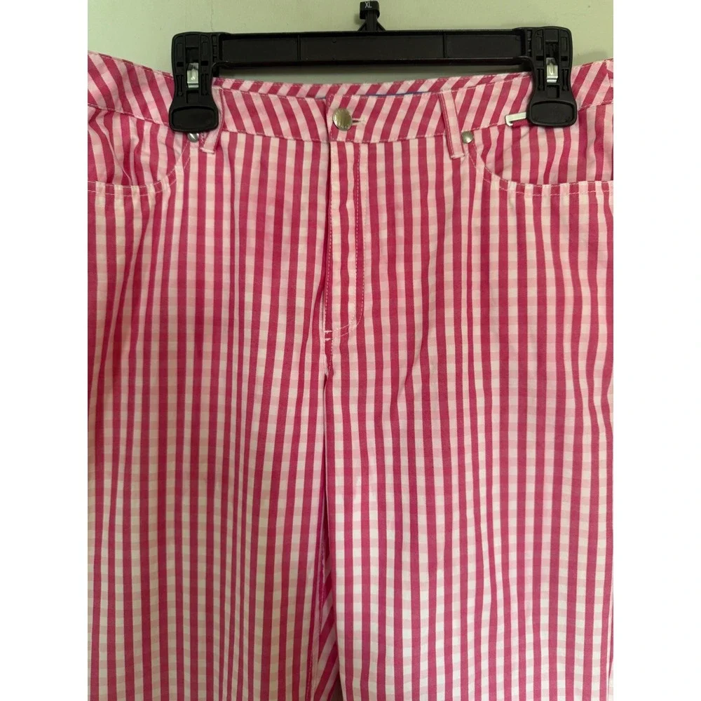 Escada Sport Pink White striped Pants 12/42 preppy euro costal y2k boho Kate - Picture 4 of 10